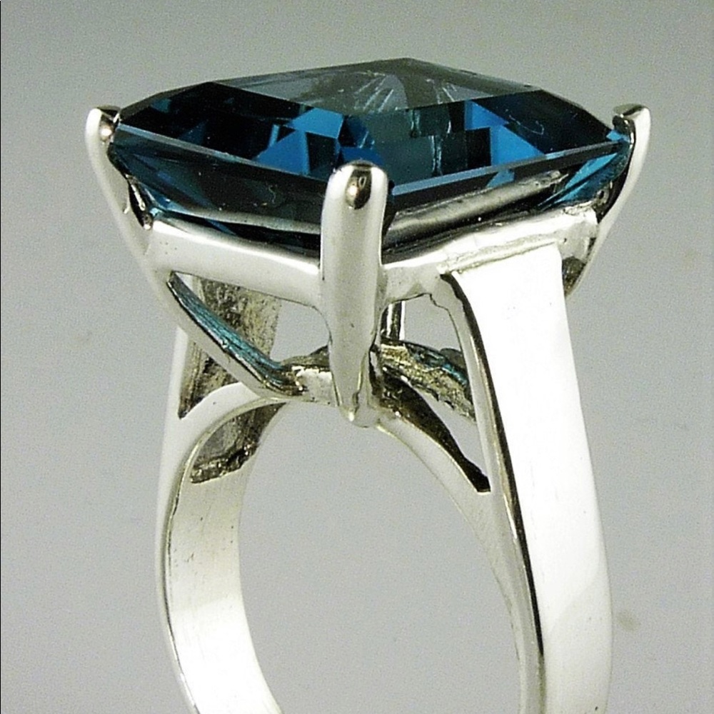 Genuine London Blue Topaz Ring